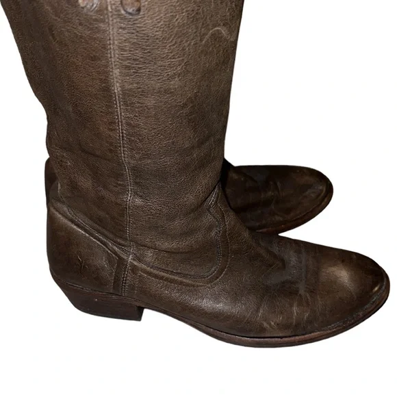 Frye Brown Leather Boots Size 9 1/2 B - Picture 5 of 6